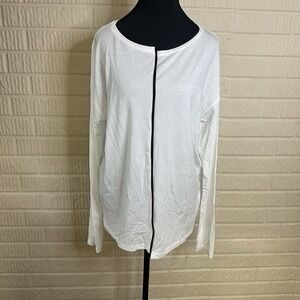 Peter O Mahler Minimalist Core White Blouse Stripe Sz Small Workwear Lightweight